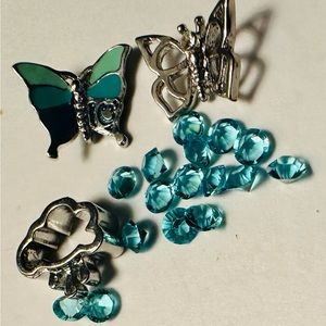 Butterfly and Crystal Charm Set